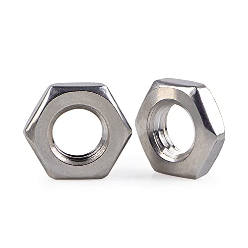 5pcs M14-1.25 (Thickness=7mm) Metric 304 Stainless Steel fine Thread Thin hex Nuts,Fine Tooth Nuts