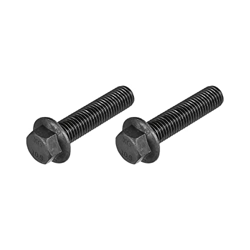 Image of METALLIXITY Flanged Hex Head Bolts (M14x60mm) 2pcs, Hexagon Serrated Flange Bolt Fully Thread Screw - for House Construction Hardware Fasteners