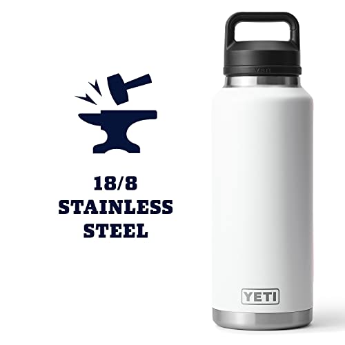Image of YETI Rambler 46 oz Bottle, Leakproof, Vacuum Insulated, Stainless Steel with Chug Cap, White