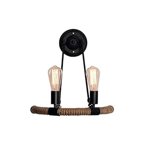 wandlamp, Boerderij kroonluchter mode retro hennep touw wandlamp 2 * schroef for e-dison gloeilamp wandlamp bar cafe…