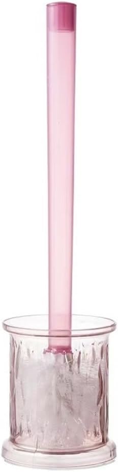 Toilet Brush Transparent Base Toilet Brush Long Handle Household Cleaning Floor Set Toilet Brush and Holder(Gris)