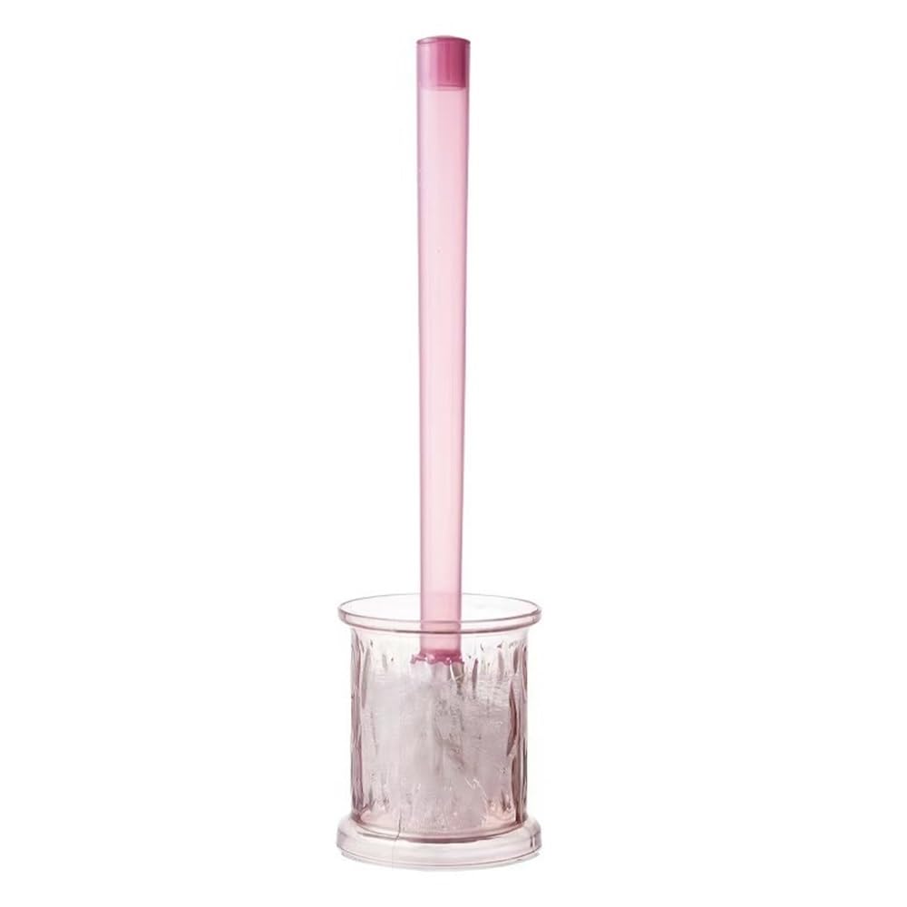 Zyyanshop Pink Toilet Brush Transparent Base Toilet Brush Long Handle Household Cleaning Floor Set(Pink)