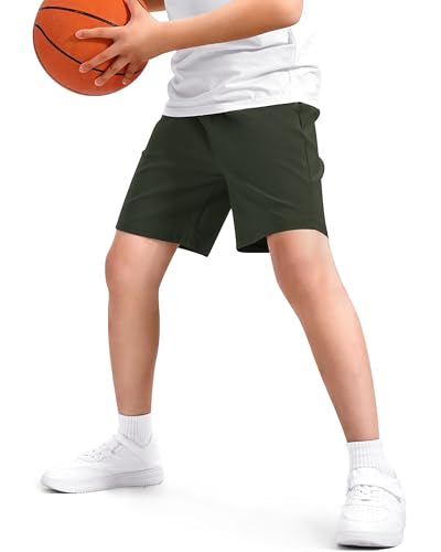 Image of Somaibo Boys Athletic Shorts Kids Quick Dry Basketball Soccer Running Sports Gym Active Performance Shorts with Pockets