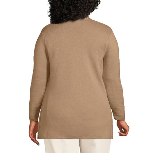 Image of Lands' End Women's Fine Gauge Cotton Button Front Blazer Sweater