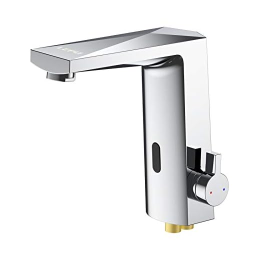 LEPO Touchless Sink Sensor Faucet, Automatic Motion Sensor Bathroom Sink Faucet Single Handle Brass Faucets Ideal for Kitchen Bathroom Basin Hotel