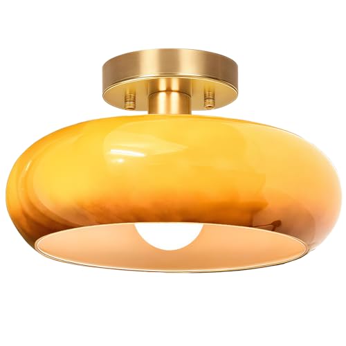 Joylen Semi Flush Mount Ceiling Light,11inch Mid Century Modern Light