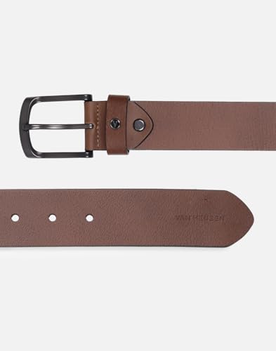 Image of Men Brown Textured Formal Belt