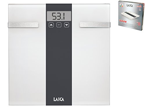 Laica Bilancia Pesapersone Body Composition, Bianco/Grigio, 180 kg