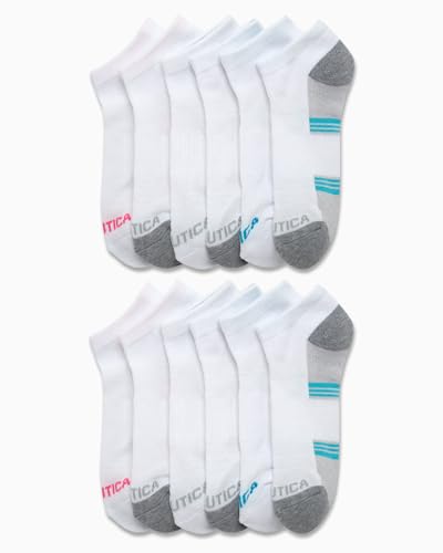 Image of Nautica Womens Low Cut Socks - 12 Pack Breathable Mesh Cushioned Athletic Performance No Show Socks for Women