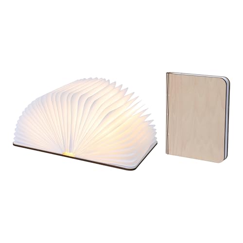 Image of 8.3 Inch Wooden Book Lamp, Book Lovers Gifts,Teacher Appreciation Gifts for Women, LED Ambient Lighting, Magnetic Mood Lighting for Home&Library Decor (Maple)