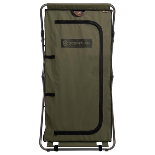 ScentLok Quickstrike Closet with Radial IQ - Portable Hunting Gear Storage Closet with Ozone Generator, Foldable Double-X Frame, MOLLE Webbing, and Pockets for Scent Control (Olive)