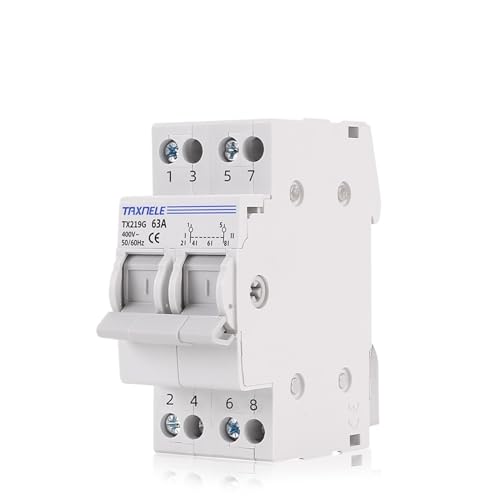KiBxan 2P 40A 63A Dual Power Manual Transfer Isolating Switch Interlock Circuit Breaker 230V 400V Modular Changeover Switch (Color : 2P, Size : 40A)
