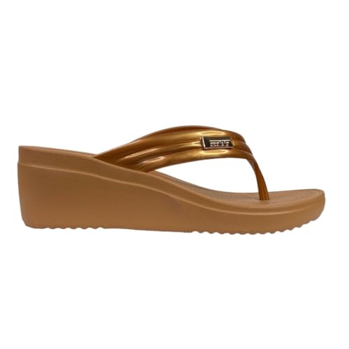 Tamanco Anabela Casual Feminino Azaleia 18975 (METALIZADO/TERROSO, BR, Adulto, Numérico, 38)