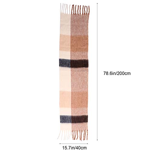 KESYOO Longa Borla Cachecol Imitação de Cashmere Outono Inverno Lenço à Prova de Vento Pescoço Grade