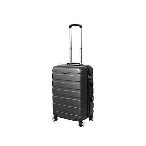 Slimbridge 20" Inch Luggage Suitcase Carry On Luggage, Trolley Travel Packing with Built-in Lock, Hard Shell Wheels 360°Spinner Luggages Suitcases, Easy Carry Bag, Dark Grey