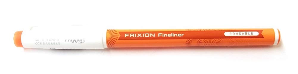 (12) PILOT Frixion Fineliner Erasable Marker Pens Fine 12 Count Orange Ink (12162)