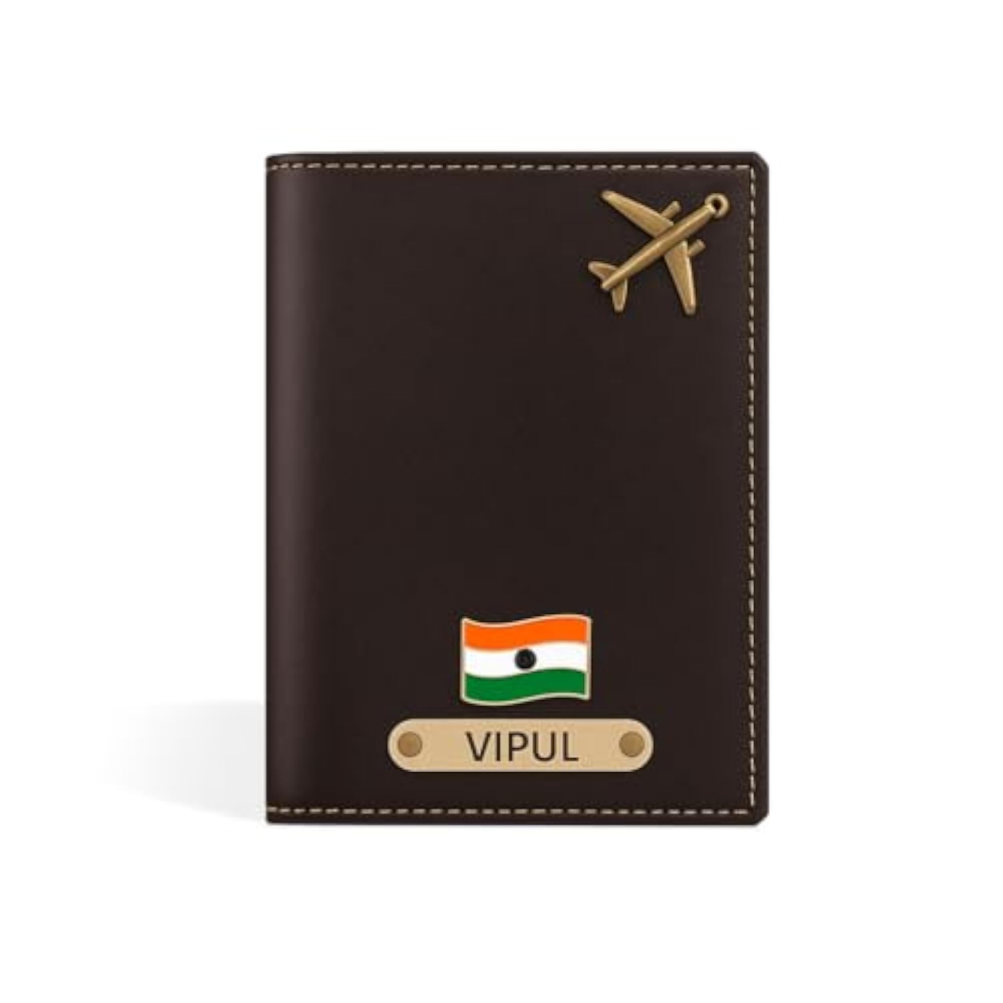 Personalised PU Leather Passport Cover with Name, Unisex Travel Wallet