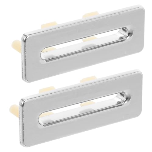 Gatuida Tapón Desbordamiento Lavabo 2 Piezas en Aleación de Zinc Color Plata Diseño Rectangular Ajuste Hermético para Cocina y Baño