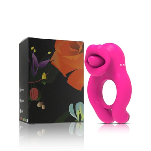 XIKDJ Anillo Vibrador para Pene para Hombres - Juguetes Sexuales para Adultos, Vibrador para Pene, Estimulador De Clítoris Y Testículos con 10 Vibraciones, Anillo Vibrador Ajustable,B