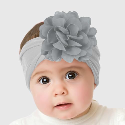Image of SYGA PACK OF 6Headbands Nylon Flower Soft Stretchable Hairband for Newborn Infant Toddler Kids For 0-3 Year (Multicolor)