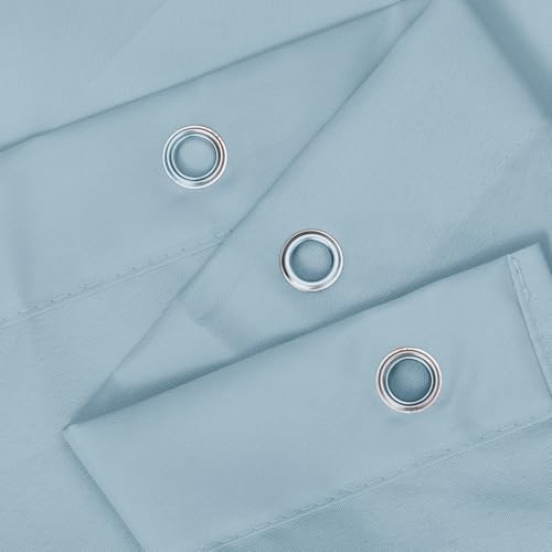Image of N&Y HOME Fabric Shower Curtain or Liner with Magnets, Blue Fog | Hotel Quality, Machine Washable, Water Repellent, Standard Size