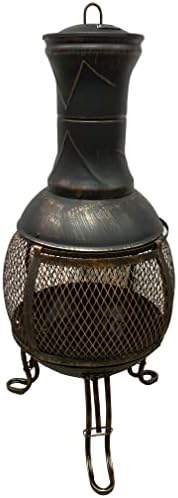 SilverQueen Fire Pits for Garden/Chiminea para el Jardin/Fire-Pit for Outdoors Backyard Patio/Chimineas for The Garden/Wood Burner Fire Pit/Garden Antique Bronze Chiminea for Bonfire