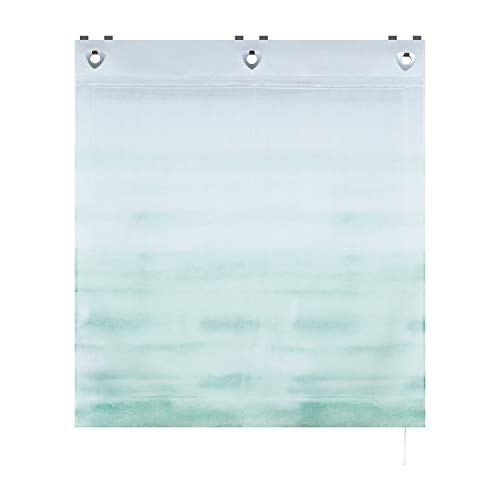 ESLIR Roman Blind No Drilling Required Roman Curtain with Eyelets Transparent Curtains with U-Hook Eyelet Roller Blind Voile Colour Gradient Pattern - Image 2