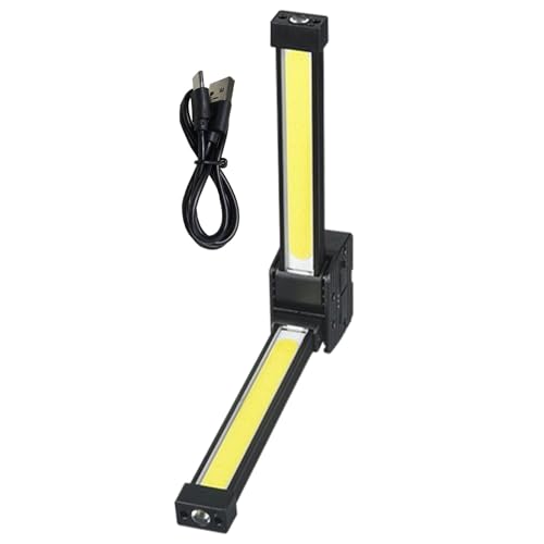 Dgayaeic 7- grades gras gras gras fitness lumière, lampe de poche à LED pliable, feu de travail rechargeable, base magnétique, imperméable, 17,8x5.2x3,2 cm...
