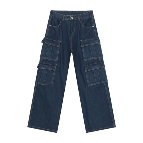 Men's Denim Jeans Retro Multi-Pocket High Street Loose Straight Leg Workwear Casual Daily Pants for Men2