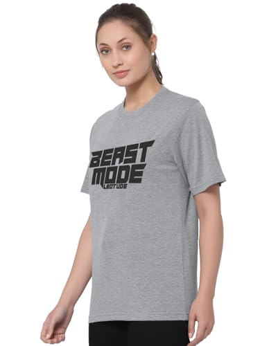 Image of LEOTUDE Women's Boyfriend-Loose Fit Round Neck Half Sleeve Cottonblend Women Tshirt (Color Multicolor)