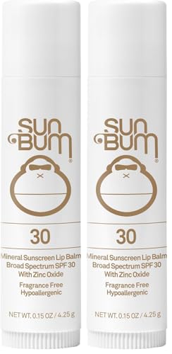 Sun Bum SPF 30 Mineral Sunscreen Lip Balm | Hawaii Act Compliant | Octinoxate Free | Oxybenzone Free | .15 oz