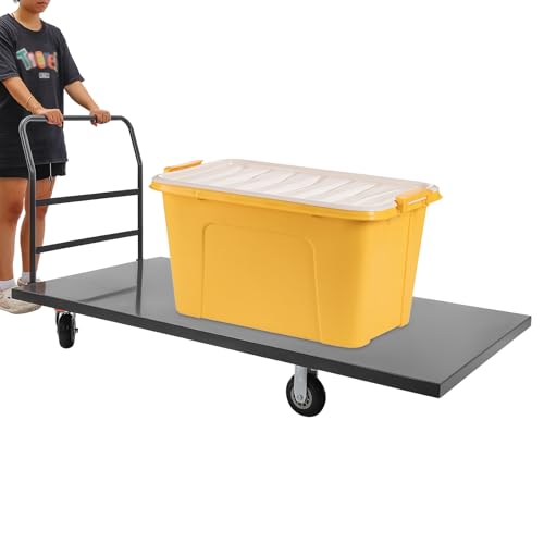 Heavy Duty Platform Truck Foldable Push Cart Dolly with 2000 LBS Capacity, with Wheels, 36 x 72 Inch Iron Platform Dolly for Groceries, Garage, Warehouse