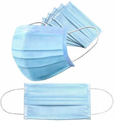 3 Ply Face Mask with Nose Pin 100% Certified Pharmaceutical/Surgical Face Mask with Meltblown Layer and Non Irritant Ear Loops(BLUE, Unisex, Free Size, Comfortable Fit, Pack of 100)