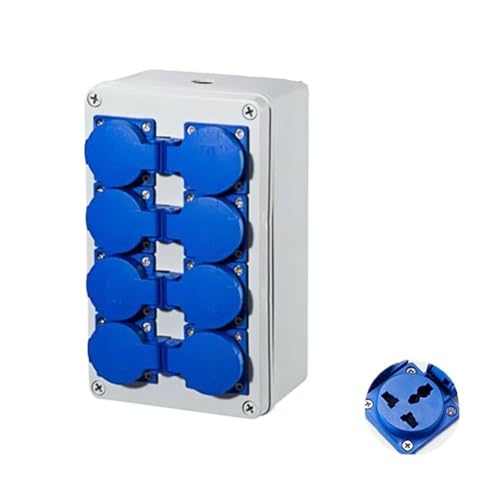 Wtukmo Outdoor rainwater Socket Three Holes 220V/ 10A Home Wall Mounted Multi-Function Outdoor Socket Box Electric car Charging(EU Socket,8K)