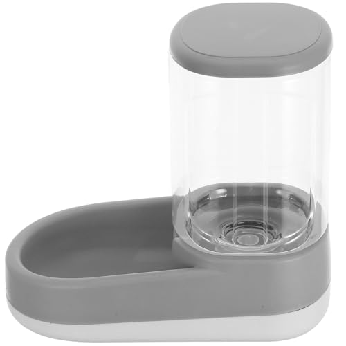 LALAFINA Automatic Pet Feeder and Water Dispenser Set, Dual Bowl Cat and Dog Food Station with Gravity Waterer, 3.5l Capacity, Elegant Gray for Small to Large Pets