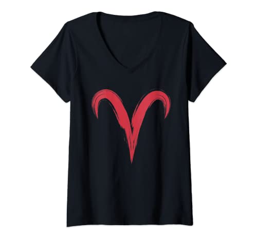 Femme Zodiac Bélier 1973 Anniversaire T-Shirt avec Col en V
