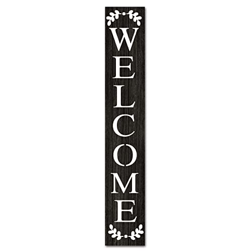 Sokomurg (48in*8in) Welcome Signs Vertical for Front Porch Standing Hanging Large Wooden Welcome Sign for Front Door Home Decoration Classroom Door Farmhouse Decor Outdoor Indoor (20221006aa006)