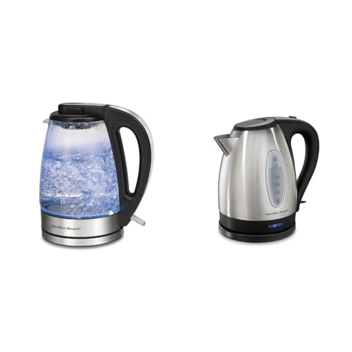 Hervidor eléctrico Hamilton Beach 1.7 L acero inoxidable miniatura 1