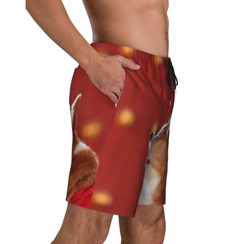 Men's Beach Shorts Dog Pet Animal Mens Swim Trunks Board Shorts with Pockets Swimwear Bathing Suits3