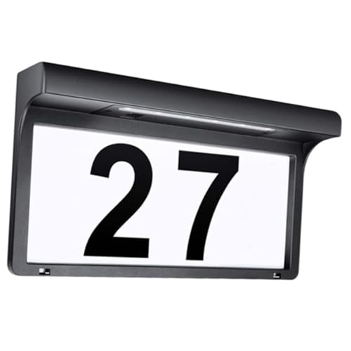 Tofficu Luz Solar para Números de Casa con Placa de Dirección Colgante Señal Luminosa LED para Exteriores Fácil Instalación para Jardín Patio y Porche con Números y Letras Personalizables