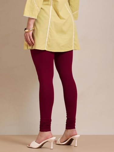 Image of TWIN BIRDS Tailored Cut and Classic Fit Super Stretchable Elastane Fabric Churidar Leggings for Women