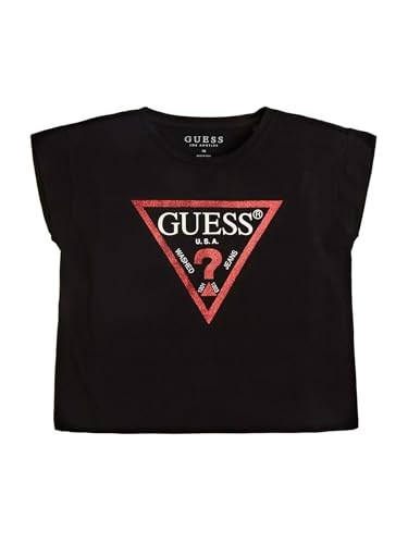 GUESS Girls' Big Foil Print Logo Organic Stretch Jersey Short Sleeve T-Shirt