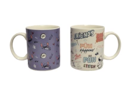 Cute Stitch Friends Ceramic Mug Set of 2 – Stitch’s Playful Mugs: A Splash of Fun and Friendship Tea & Coffee Cups, Gift Birthday Xmas