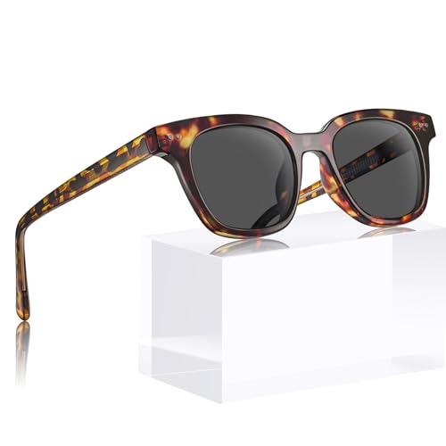 STGATN Acetate Polarized Sunglasses for Women UV Protection Retro Square Frame Trendy Style Sun Glasses