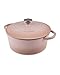Price comparison product image Cast Iron Casserole Dish 5.3L Cast Iron/Shallow Casserole Dish 3.6L / Cast Iron Casserole Dish 2.4L / Shallow Casserole Dish 2.3 L (Pink Casserole Dish 349x278x175mm 5.3L)