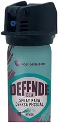 Defende Ela Spray de Defesa Pessoal, Verde, 50g, Alcance 2,5m, Sistema FLIP-TOP, Extratos Vegetais, Névoa, Uso em Áreas Abertas, 12cm Altura