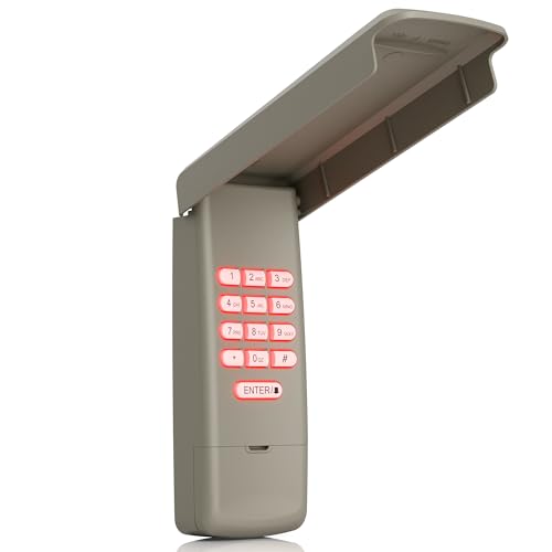 Universal Garage Door Opener Keypad, Compatible with LiftMaster Chamberlain Craftsman Produced Since 1993, Remote Wireless Keyless Entry Replaces 877LM 877MAX G940EV-P2 377LM Safe Security +2.0