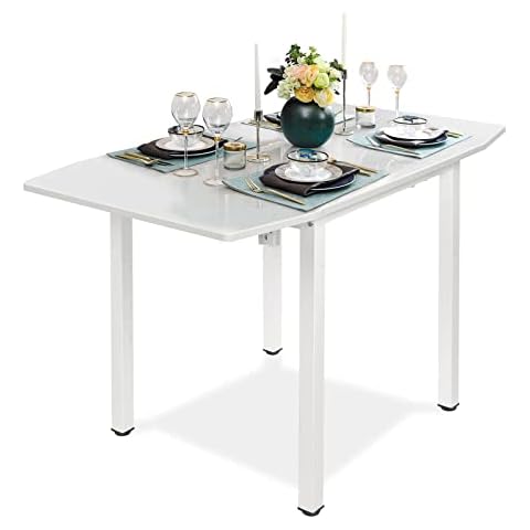 JEFFORDOUTLET Dining Table,Drop Leaf Rectangle Extendable Kitchen Tables 4 to 6 Seat Space Saving Dining Table Cover