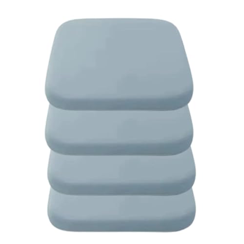 Juego de 4 cojines de espuma viscoelástica, gruesos y antideslizantes con fundas extraíbles lavables a máquina, perfectos para cocina y comedor (45 x 45 cm), cómodos y