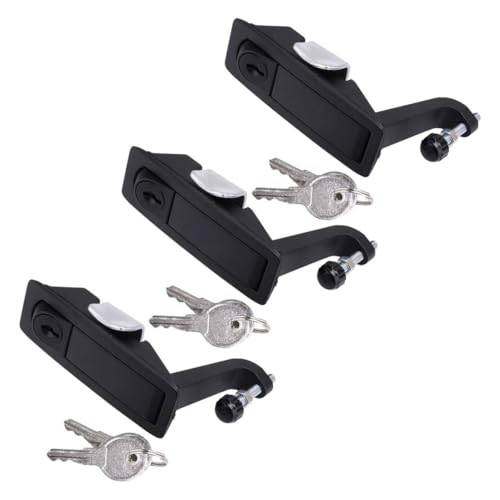 ciciTree 3pieces Black RV Toolboxes Adjustable Lever Hand Operated Compression Latch Lock with Key